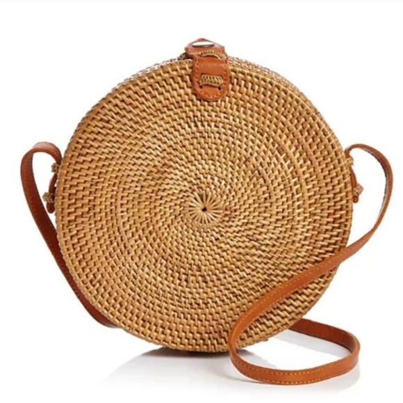 Round Street Level Anthropologie wicker bag - Picture 2 of 10